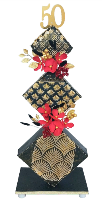 Tall 3 tier Square Cake Structure Stand