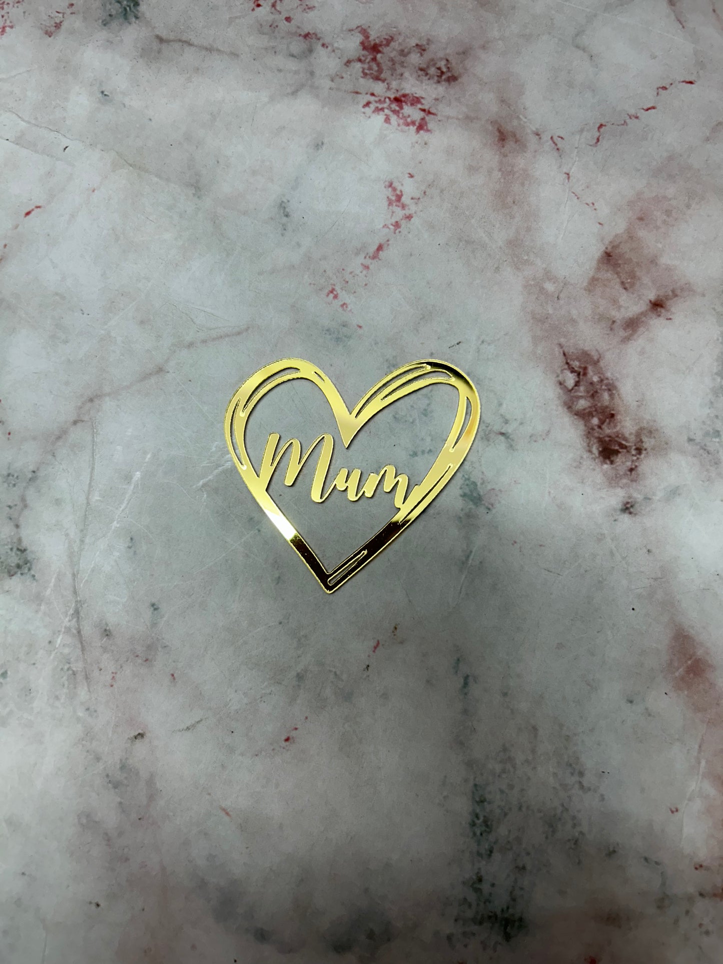 Happy Mothers Day Mum Heart Cutout Topper 13 (Pack of 5pcs)