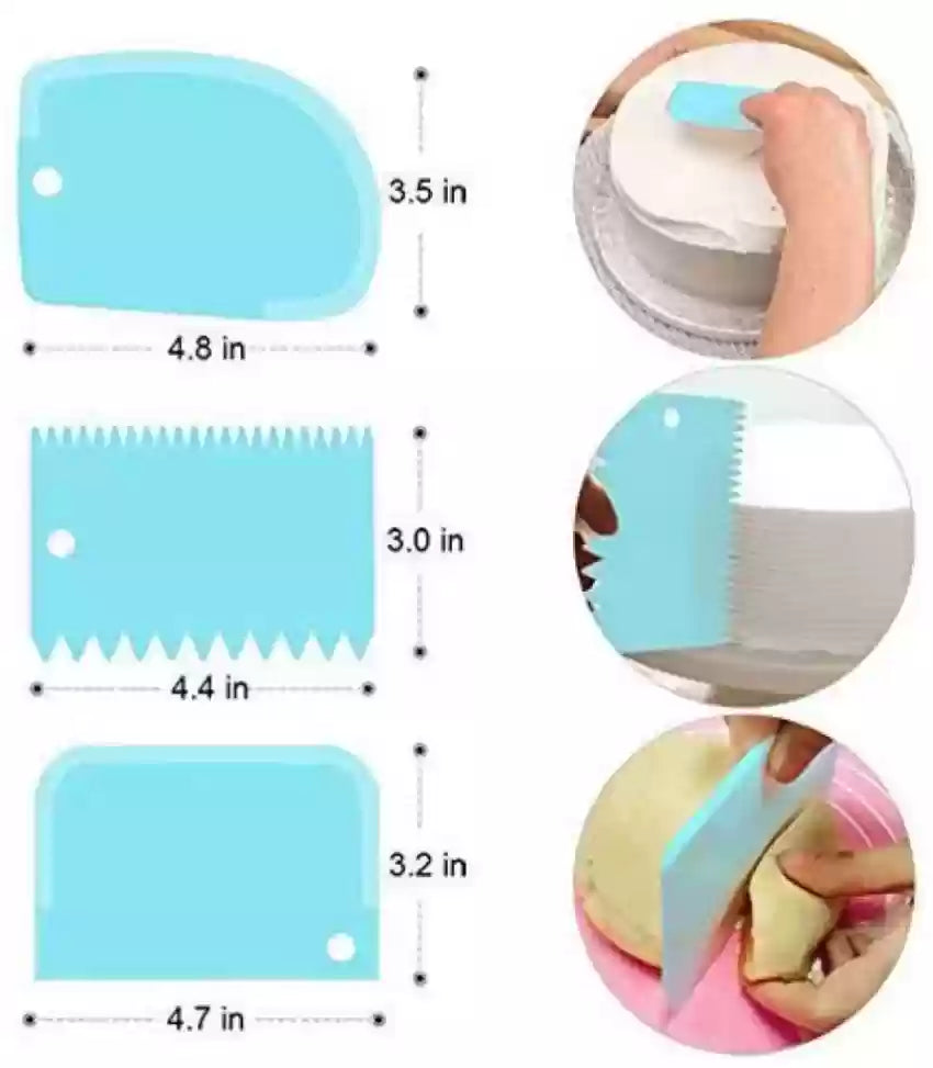 3pcs Plastic Set Comb Scraper