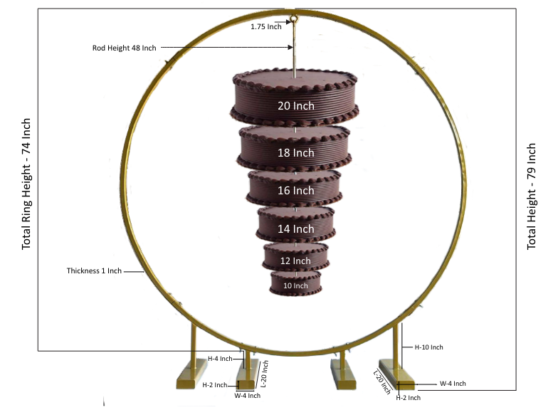 Giant 79 inch Hoop Chandelier Wedding Cake Stand