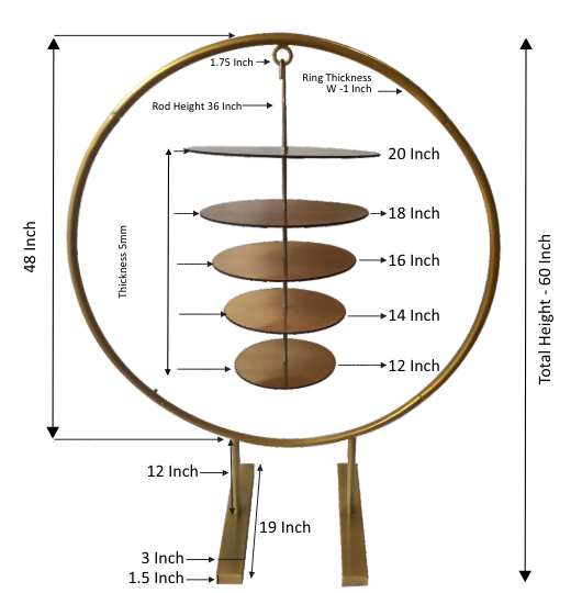 Giant 60 inch Hoop Chandelier Wedding Cake Stand