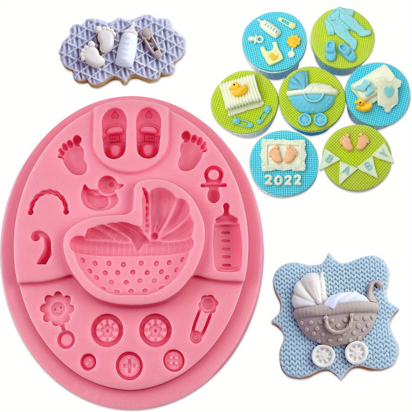 Pram Baby Theme Fondant Mould