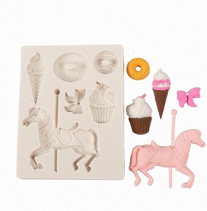 Horse Carousel with Desserts Fondant Mould