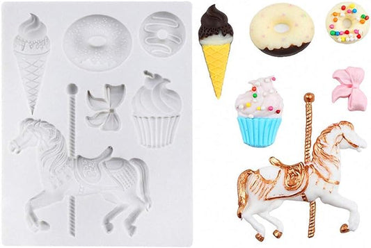 Horse Carousel with Desserts Fondant Mould