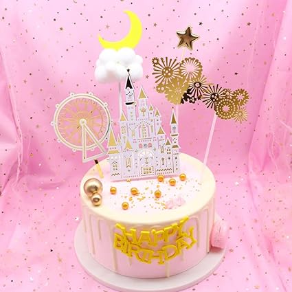 Round Ferris Wheel Cake Topper Pink