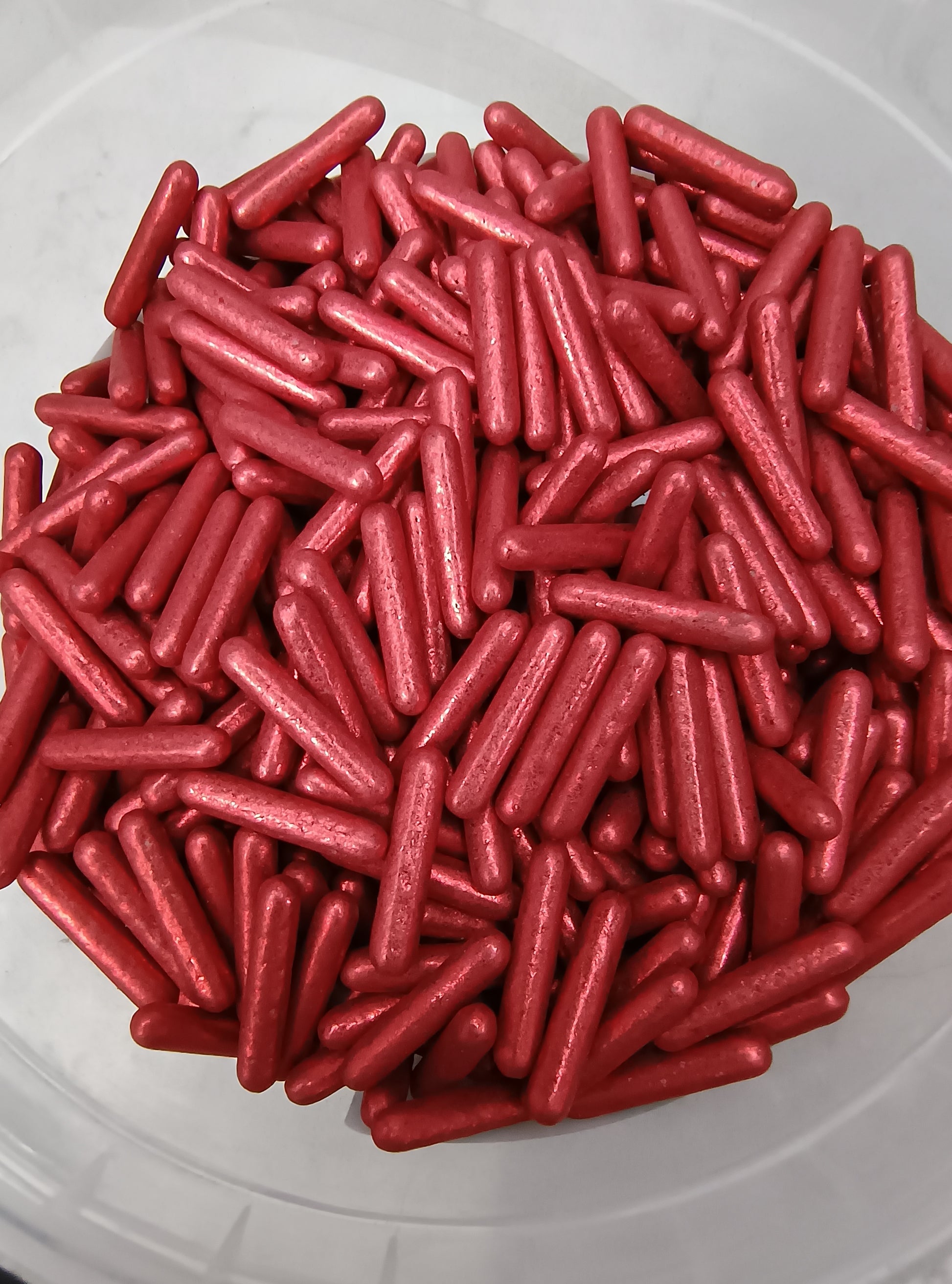 Red Metallic Rods Sprinkle Mix.