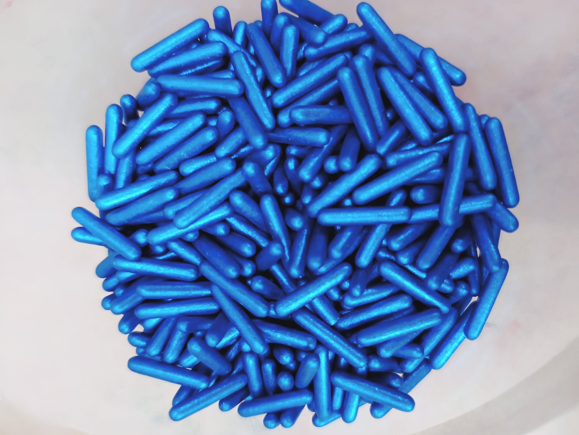 Blue Metallic Rods Sprinkle Mix.