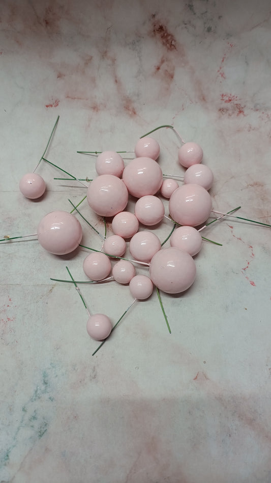 Baby Pink Faux Ball ( 20 Pieces )