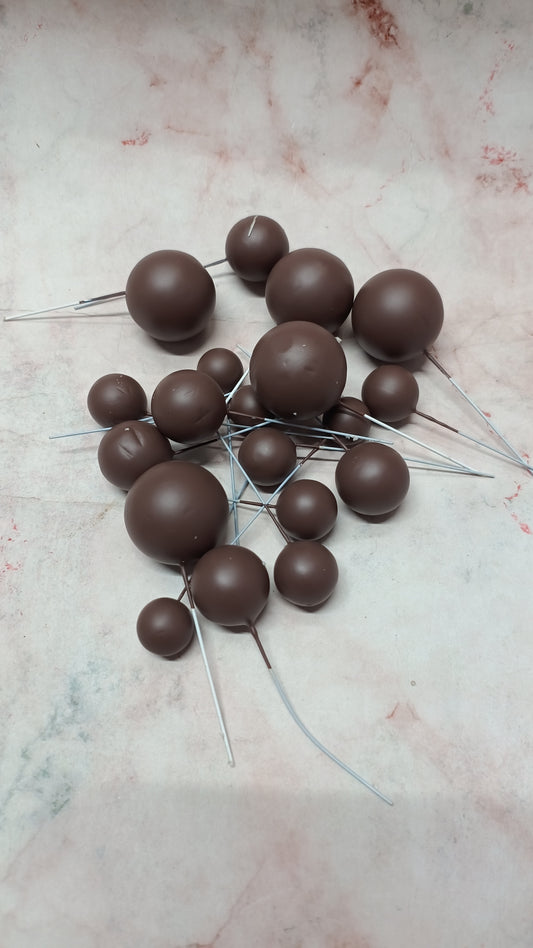 Brown Faux Ball ( 20 Pieces )