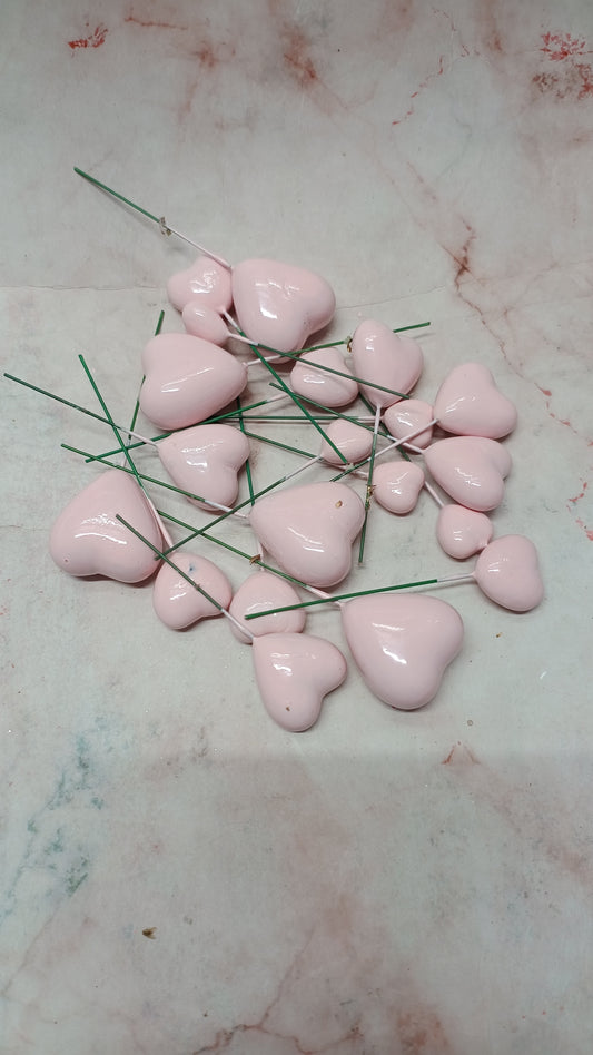 Pink Faux Heart ( 20 Pieces )