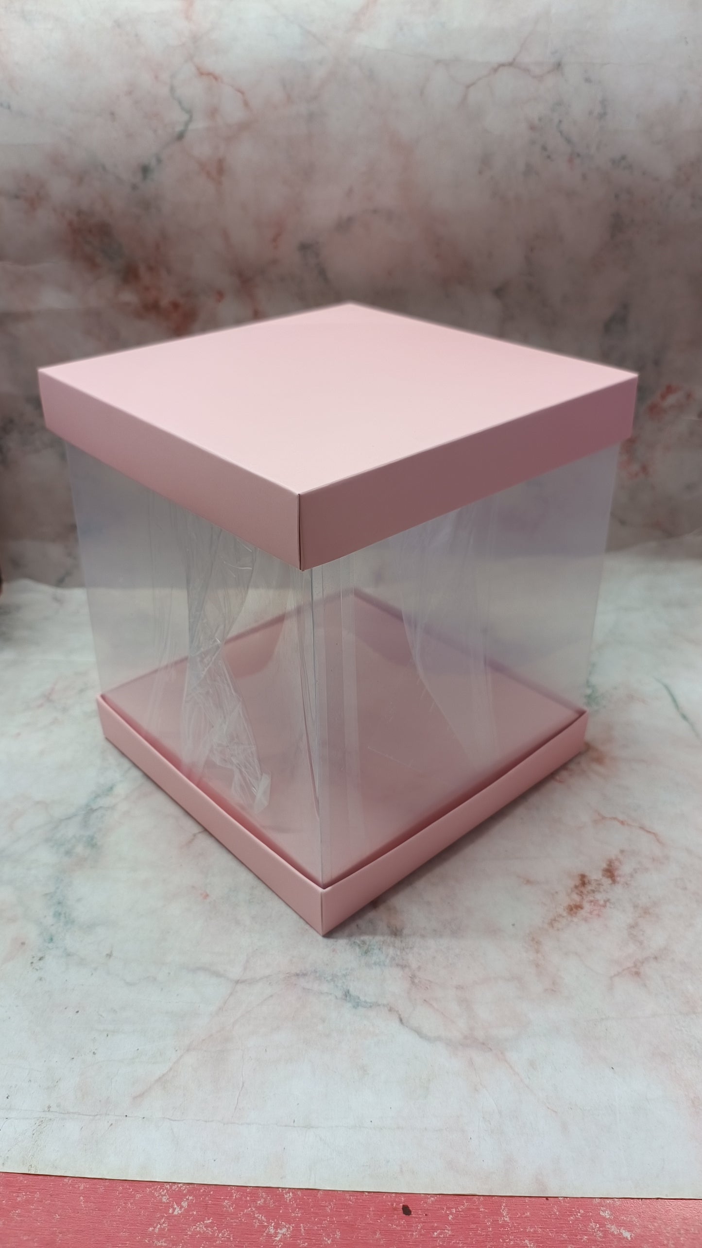 Transparent Cake Box - Pink 8inch