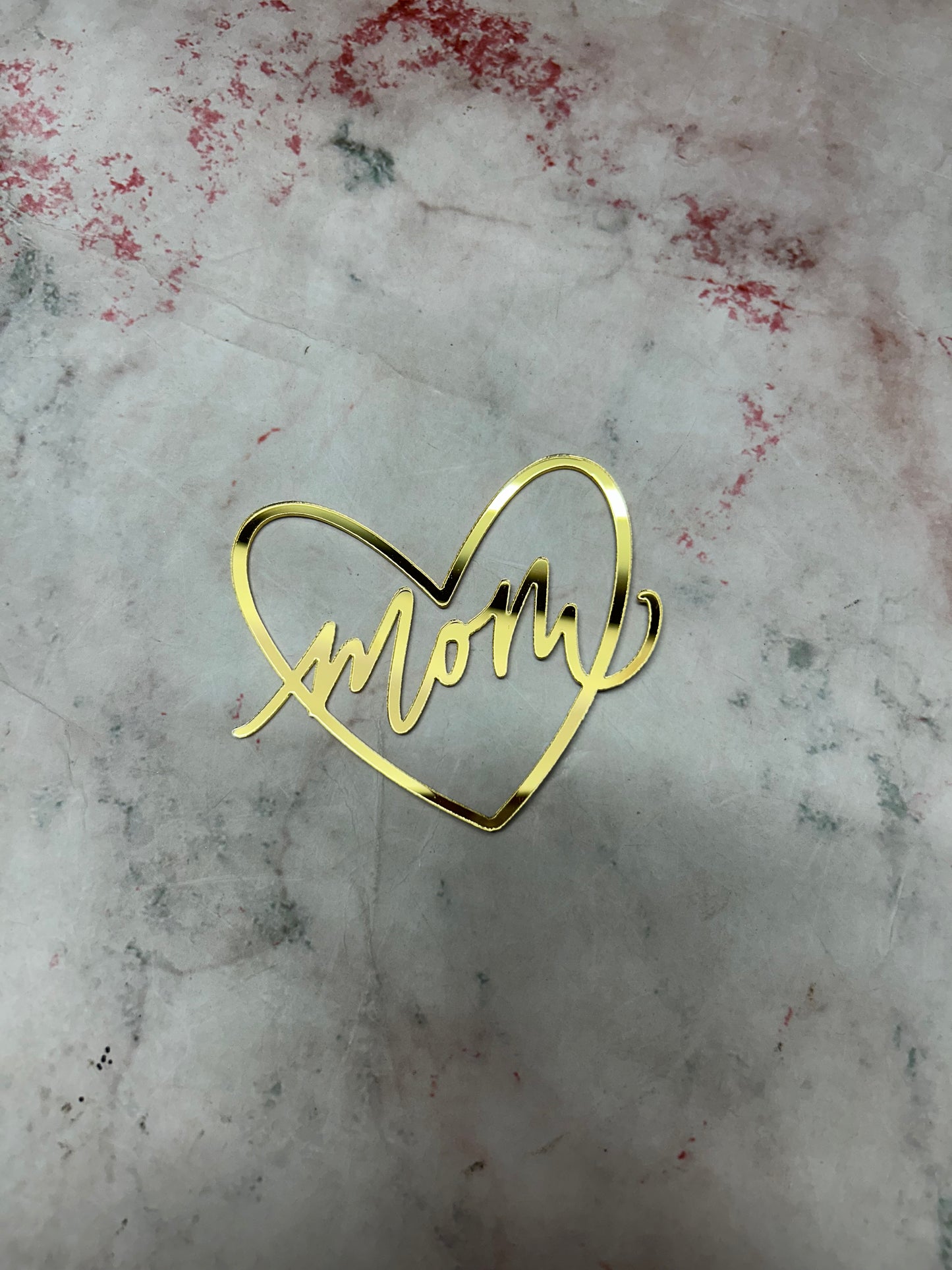Happy Mothers Day Mom Heart Cutout Topper 6 (Pack of 5pcs)