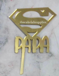 Happy Fathers Day Super Papa Topper 5 (Pack of 5pcs)