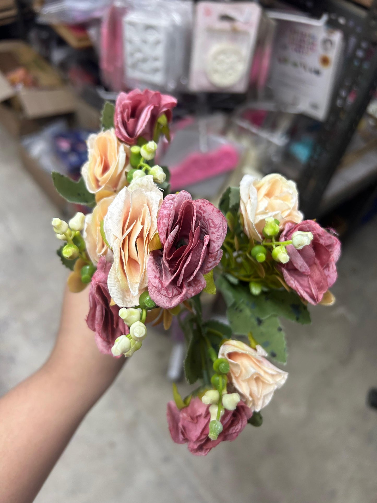 White and Pink Rose Bunch