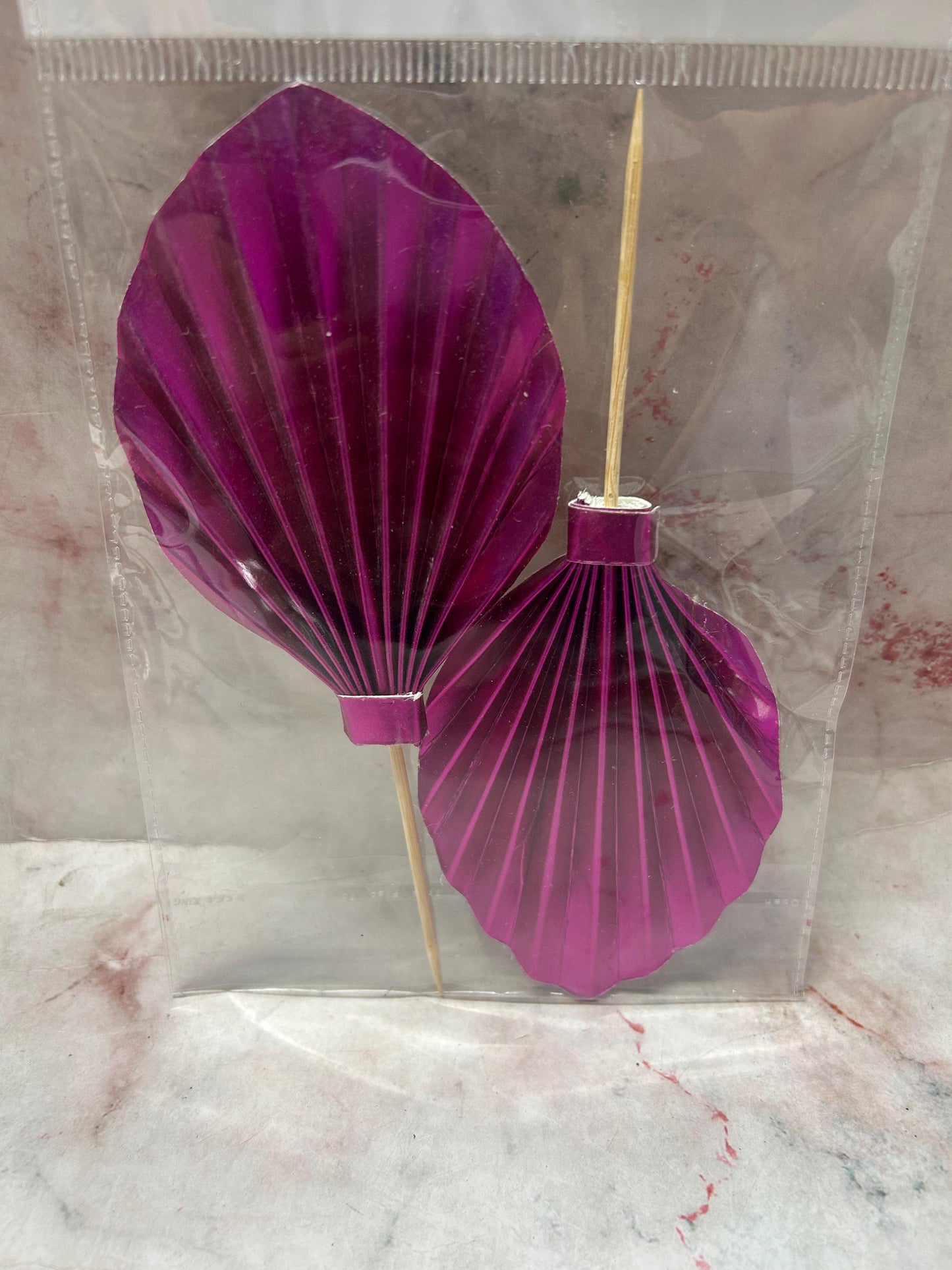 Pink Paper Palm Leaf Cake Topper (Pack of 2pcs)