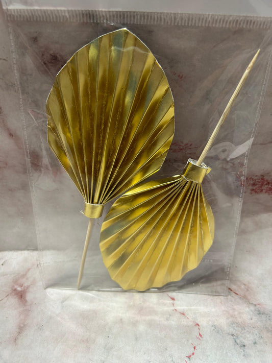 Gold Paper Palm Leaf Cake Topper (Pack of 2pcs)