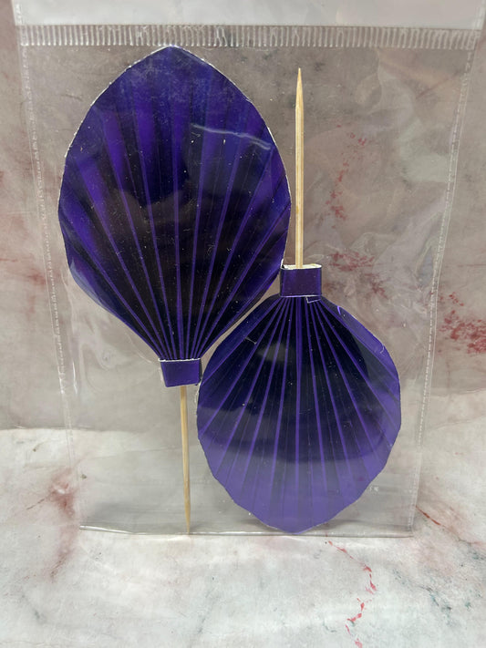 Purple Paper Palm Leaf Cake Topper (Pack of 2pcs)