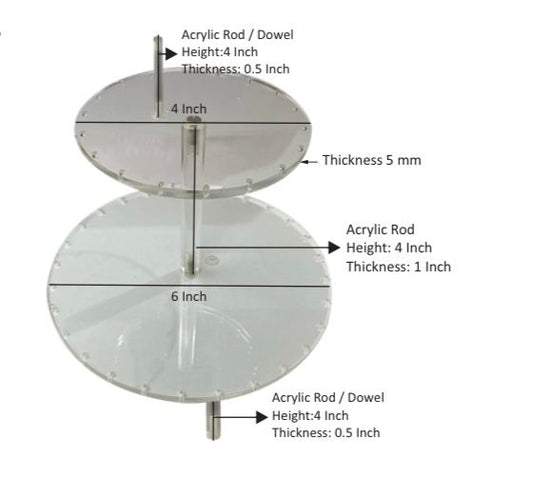 Centre Rod Cake Stand Structure Acrylic