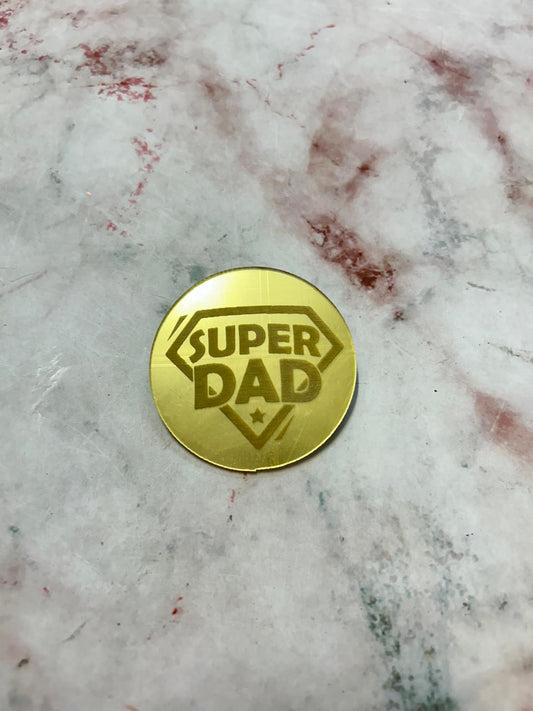 Happy Fathers Day Coin Super Dad 10 (Pack of 5pcs)