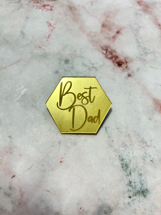 Happy Fathers Day Coin Best Dad Hexagon 8 (Pack of 5pcs)