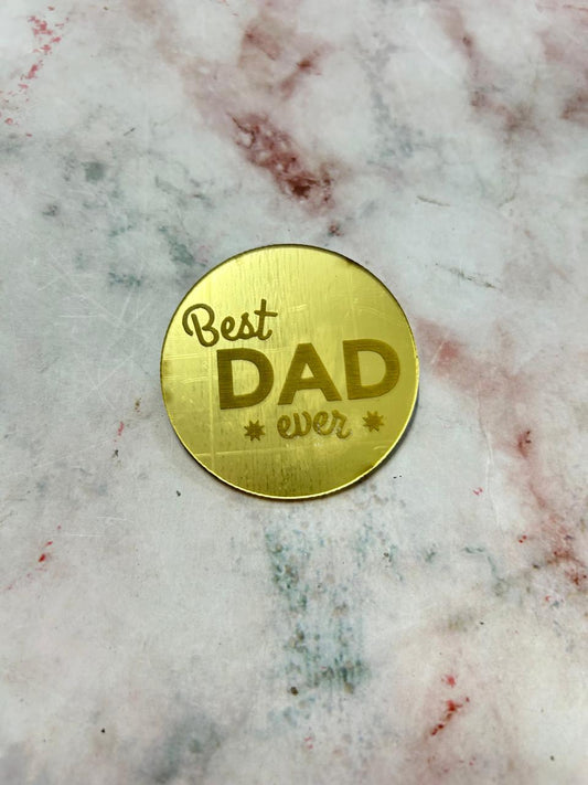 Happy Fathers Day Coin Best Dad Ever 2 (Pack of 5pcs)