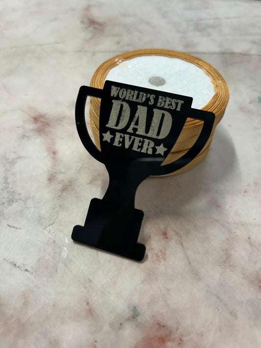 Happy Fathers Day Worlds Best Dad Ever Cutout Topper 14 (Pack of 5pcs)