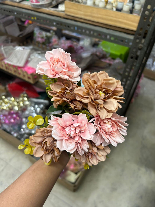 Rustic Pink Brown Flower Bunch