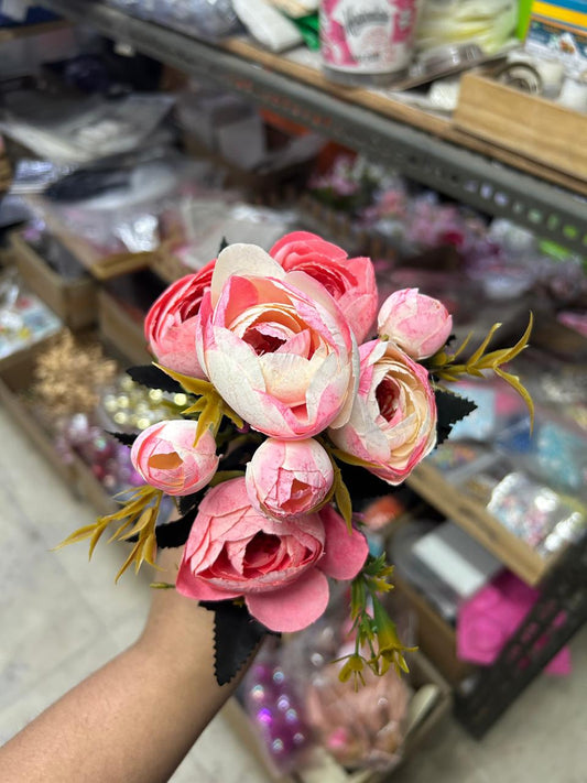 Ombre Pink Peony Flower Bunch