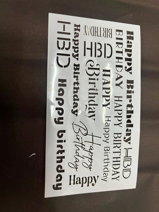 Happy Birthday Stencil 2