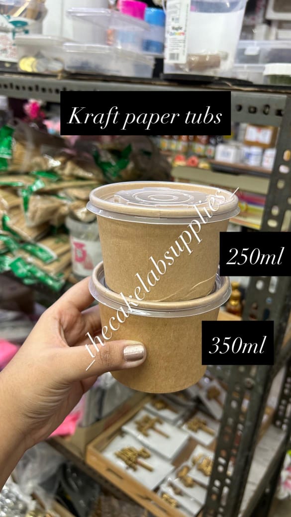 Small Kraft Paper Tubs (Pack of 10pcs)